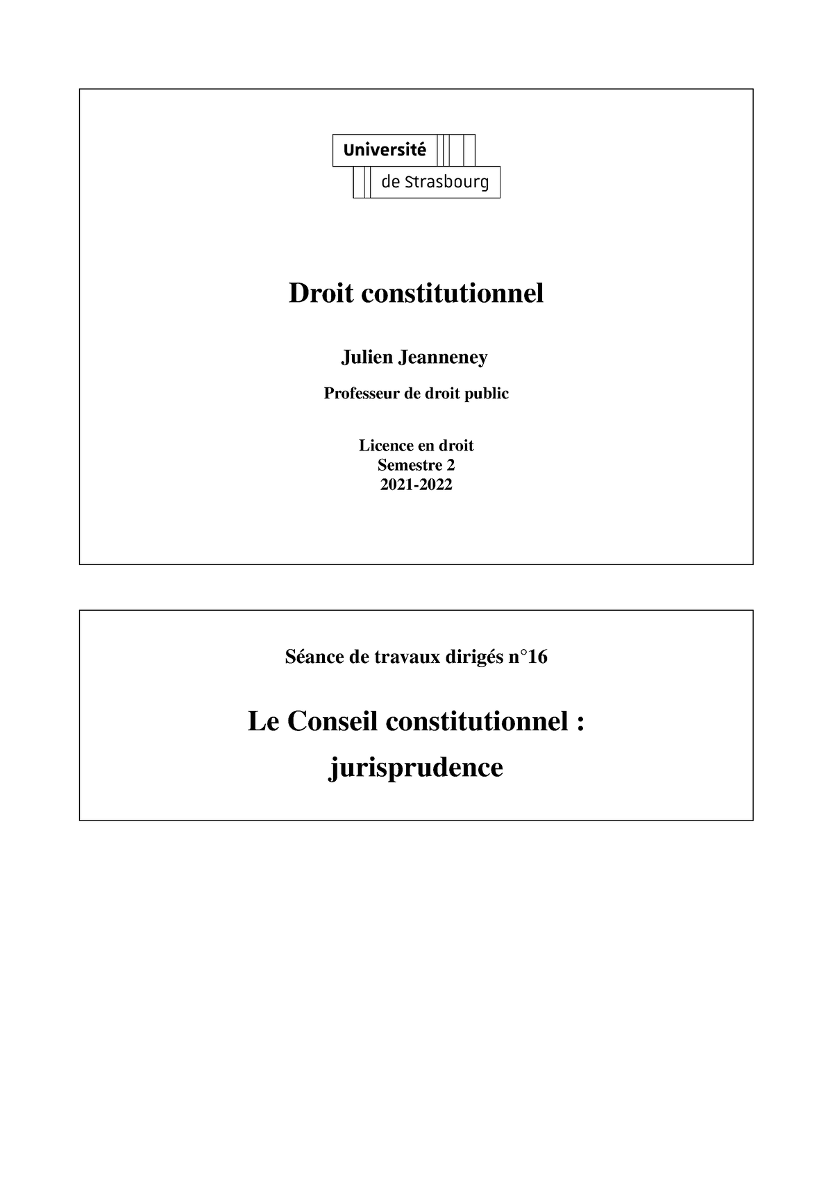 16 — Le Conseil Constitutionnel, Jurisprudence - Droit Constitutionnel ...