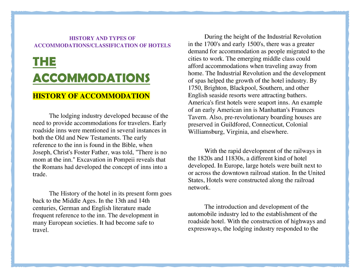 history-and-types-of-accommodations-history-and-types-of