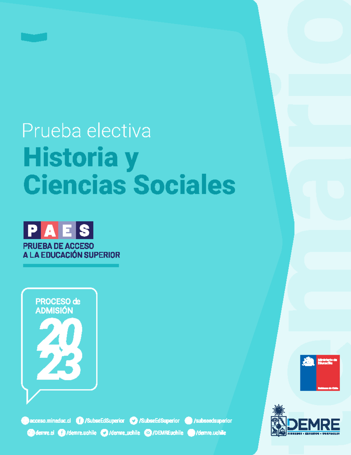 Temario PAES 20222023 Prueba electiva Historia y Ciencias Sociales