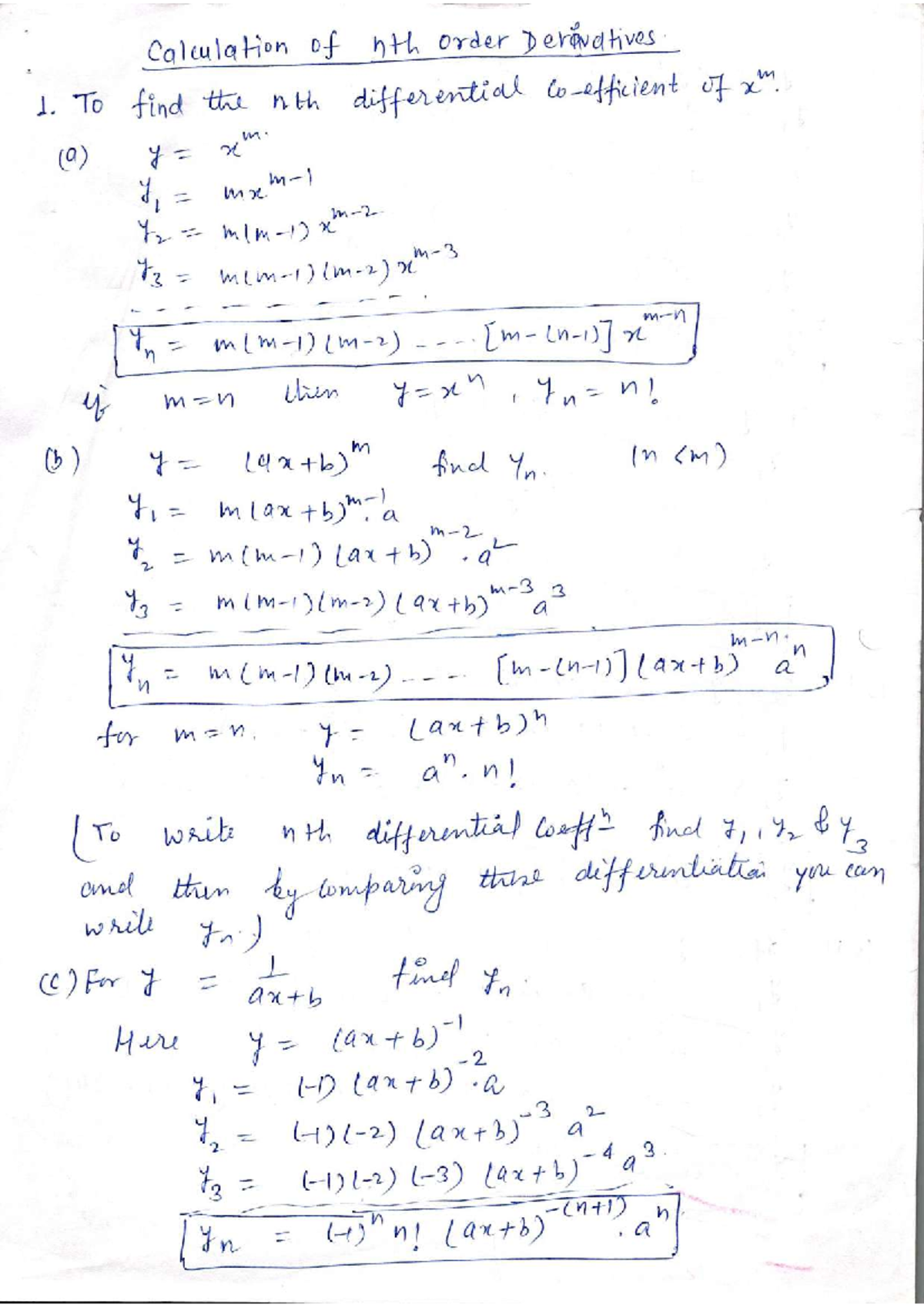 Unit -2nd - ….. - Calculation of hth order Derivatives 1. To find the ...