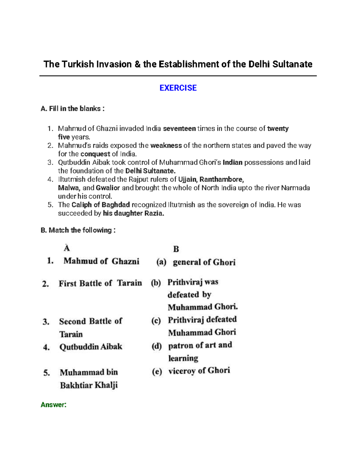 The Turkish Invasion And The Establishment Of The Delhi Sultanate ...