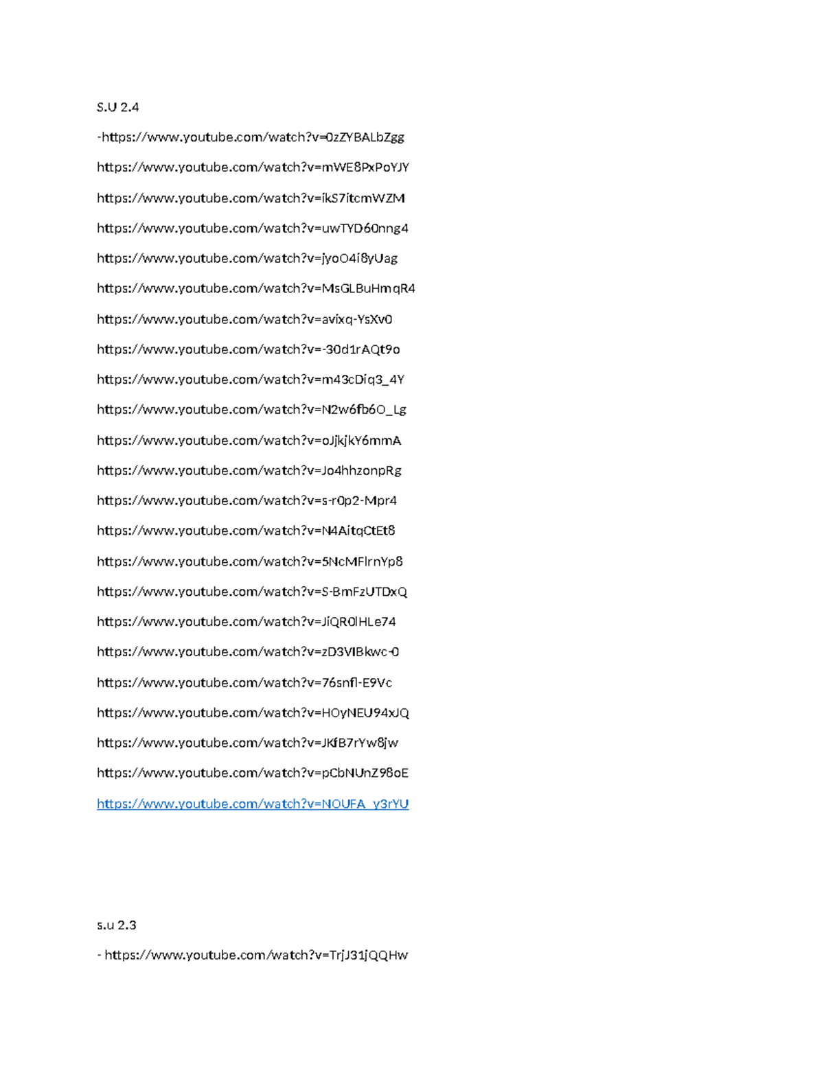 Vid Links Section B - S 2. -youtube/watch?v=0zZYBALbZgg youtube/watch?v ...
