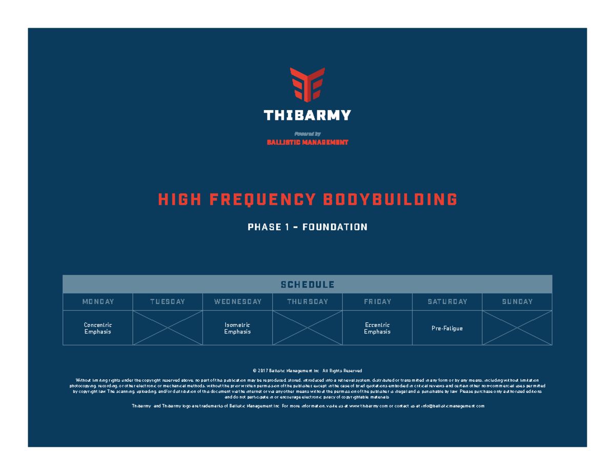 Thibarmy Prog Hfbodybuilding Final H I G H F R E Q U E N C Y B O Dy B U I L D I N G Phase 1