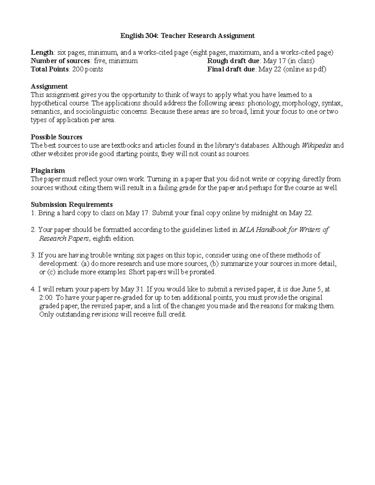 English 304 Teacher Research Paper Sp18 Eng 304 Cwu - 