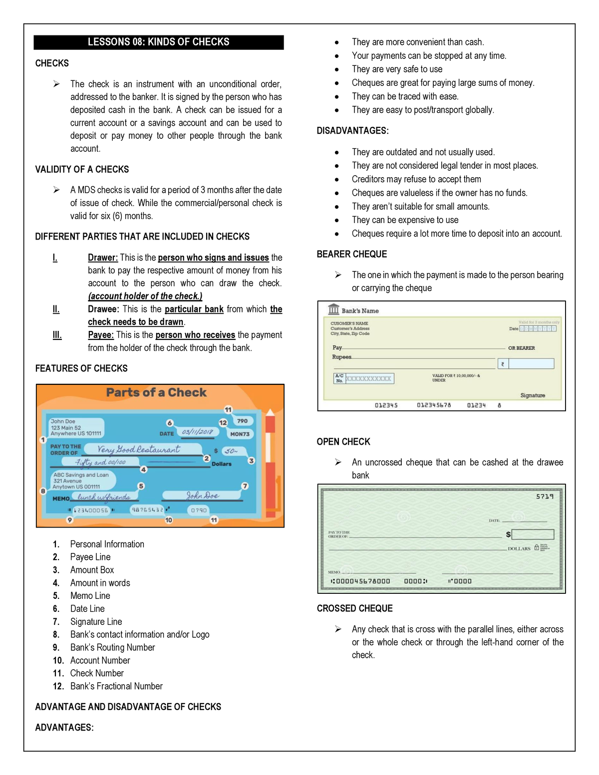 credit-and-collection-lessons-08-kinds-of-checks-checks-the-check-is