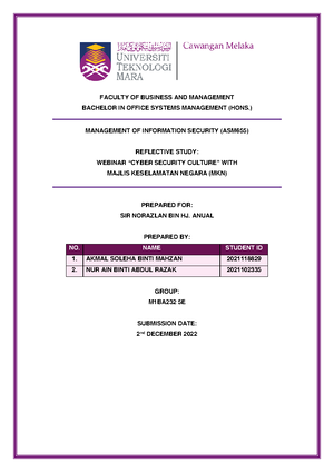 case study report asm655