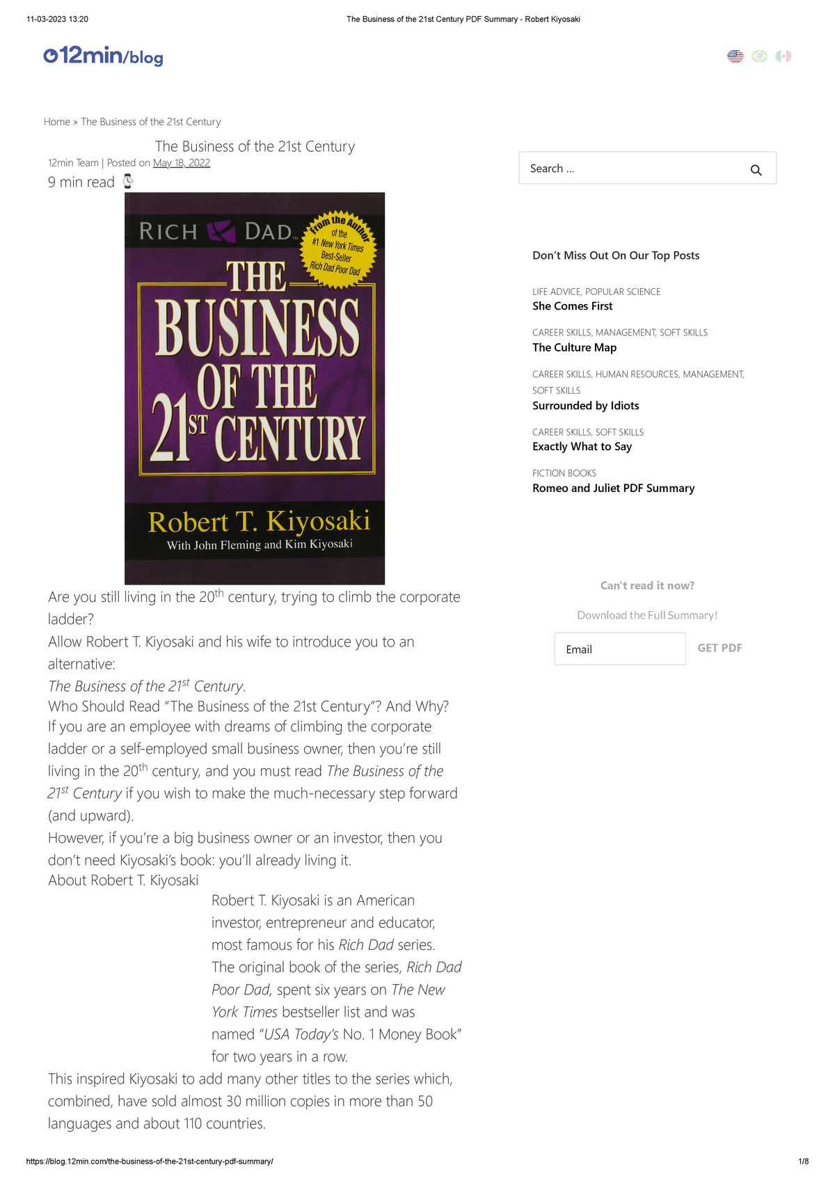 The Business of the 21st Century PDF Summary Robert Kiyosaki Home » The Business of the 21st