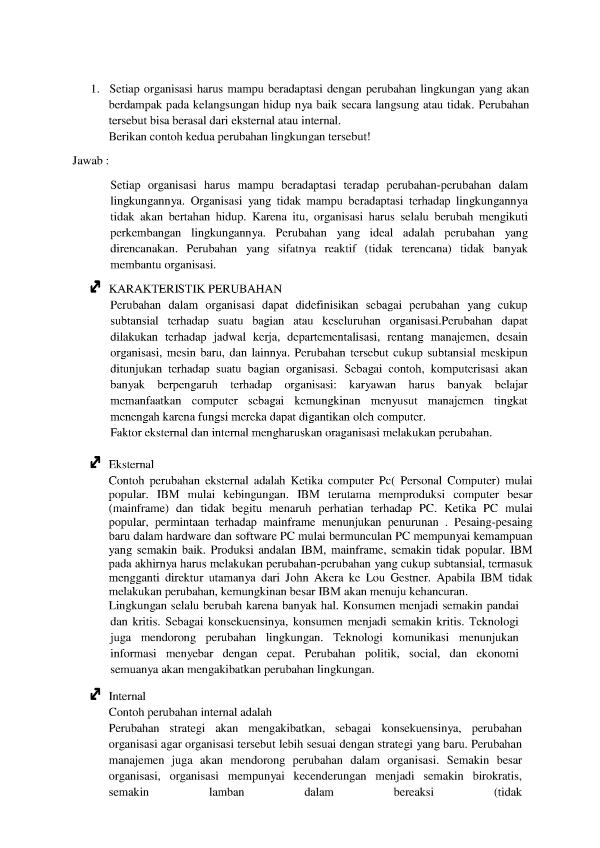 Tugas 3 EKMA4116 - Setiap Organisasi Harus Mampu Beradaptasi Dengan ...