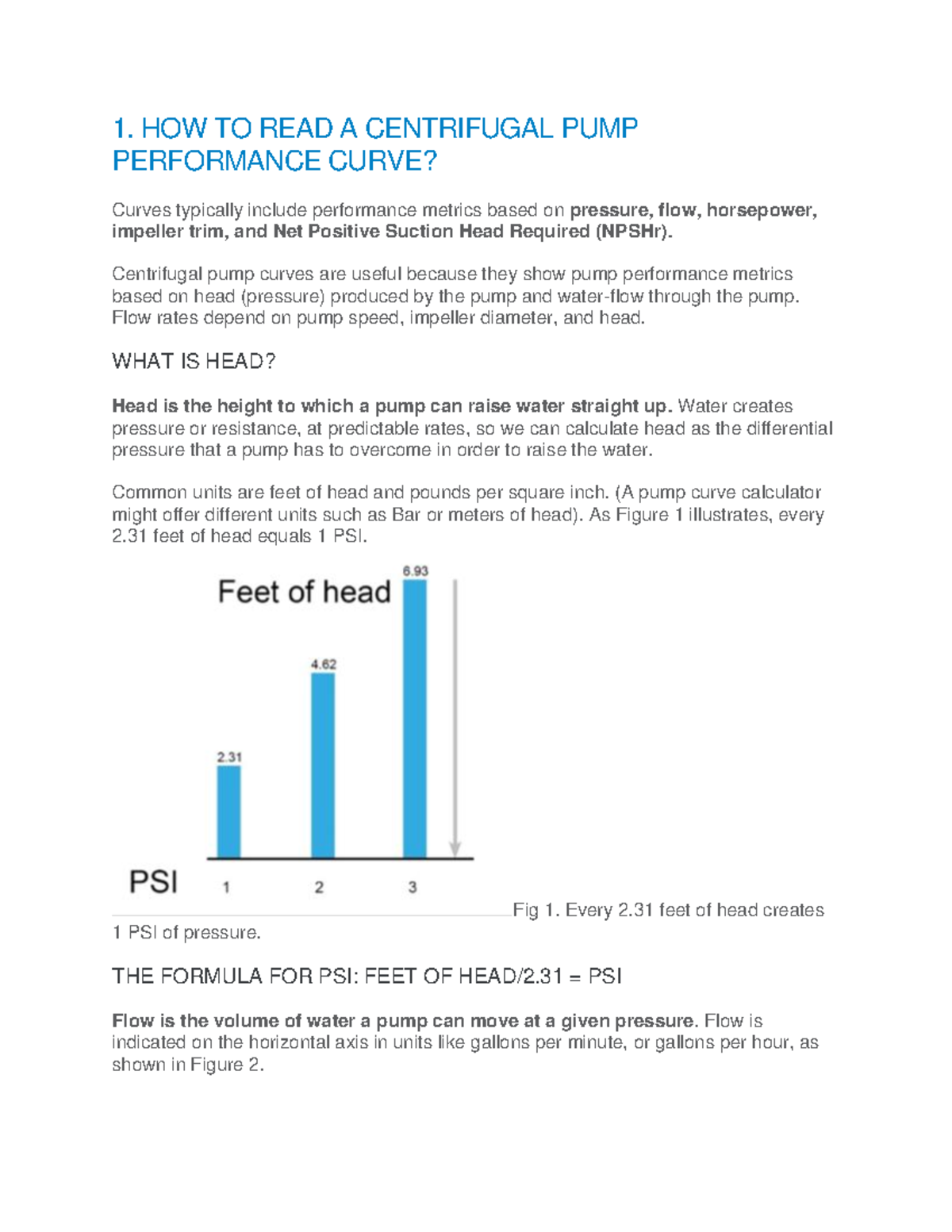 Pump-curve - Pump-curve - 1. HOW TO READ A CENTRIFUGAL PUMP PERFORMANCE ...