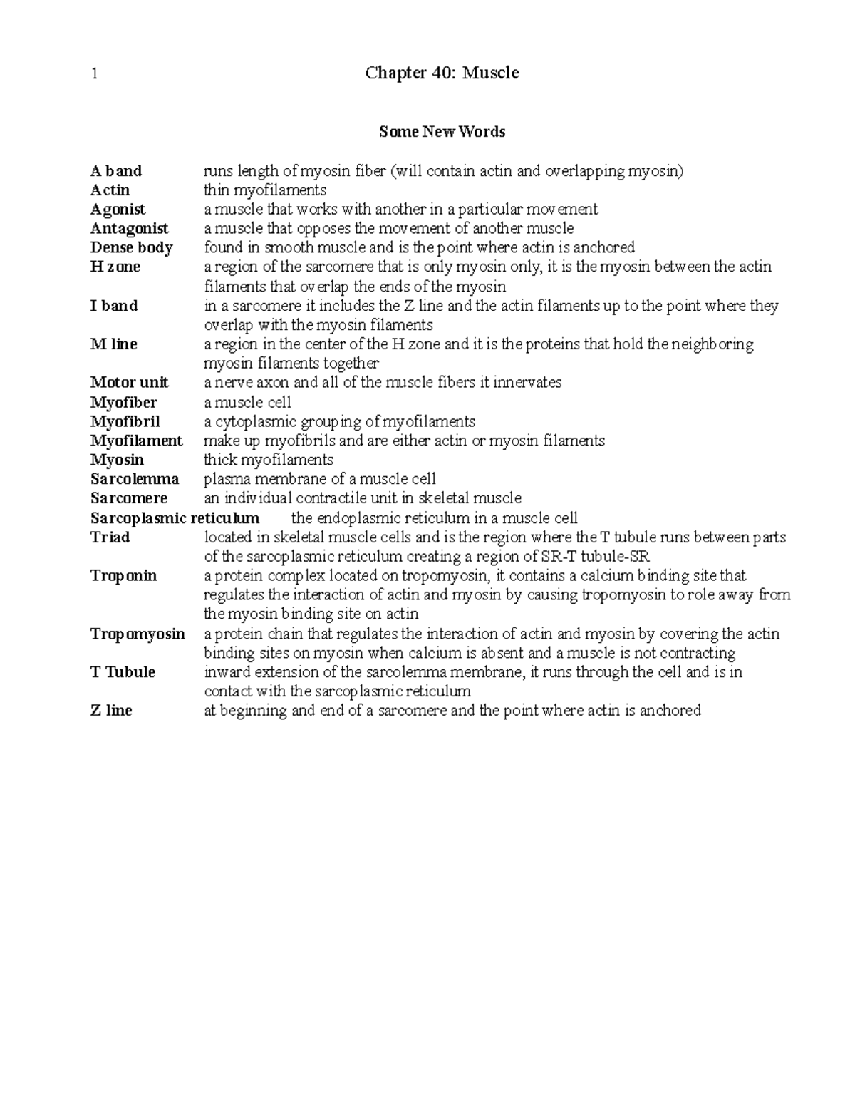 Muscle Structure and Function: Chapter 40 Study Guide - Studocu