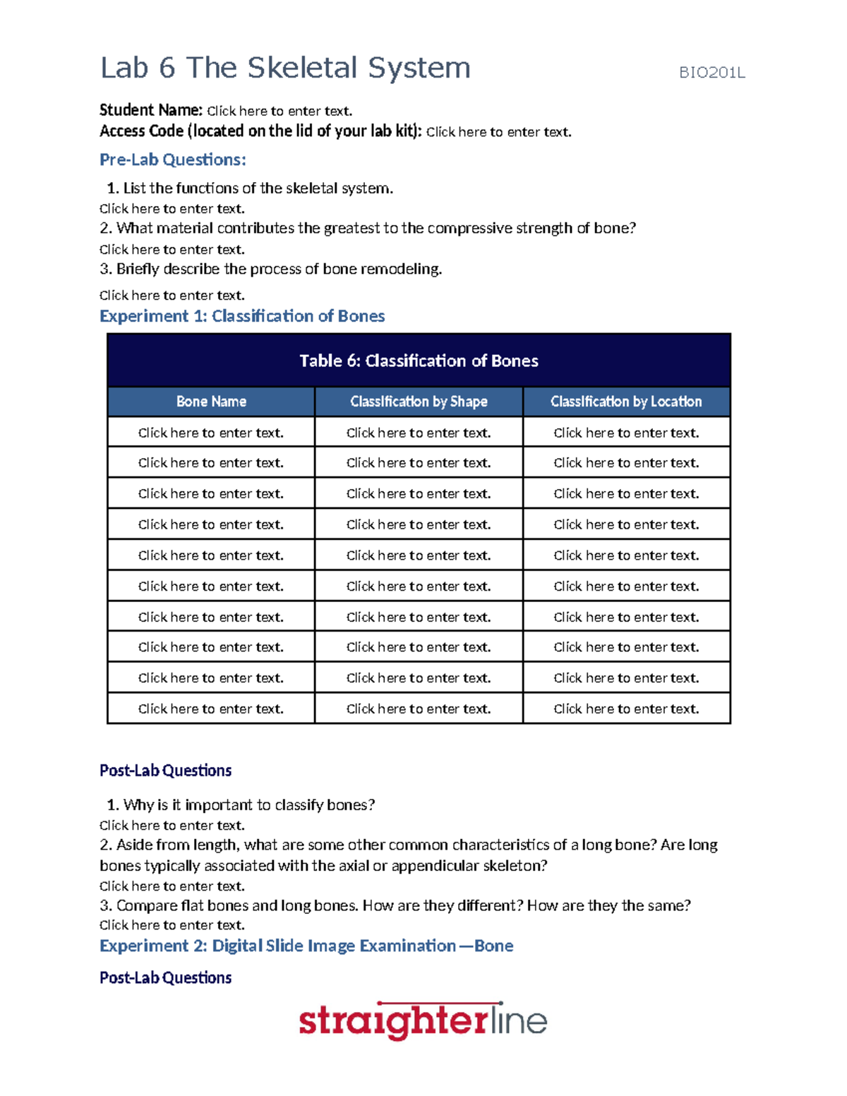 BIO201L+Lab+6+Upload+Document - Student Name: Click here to enter text ...