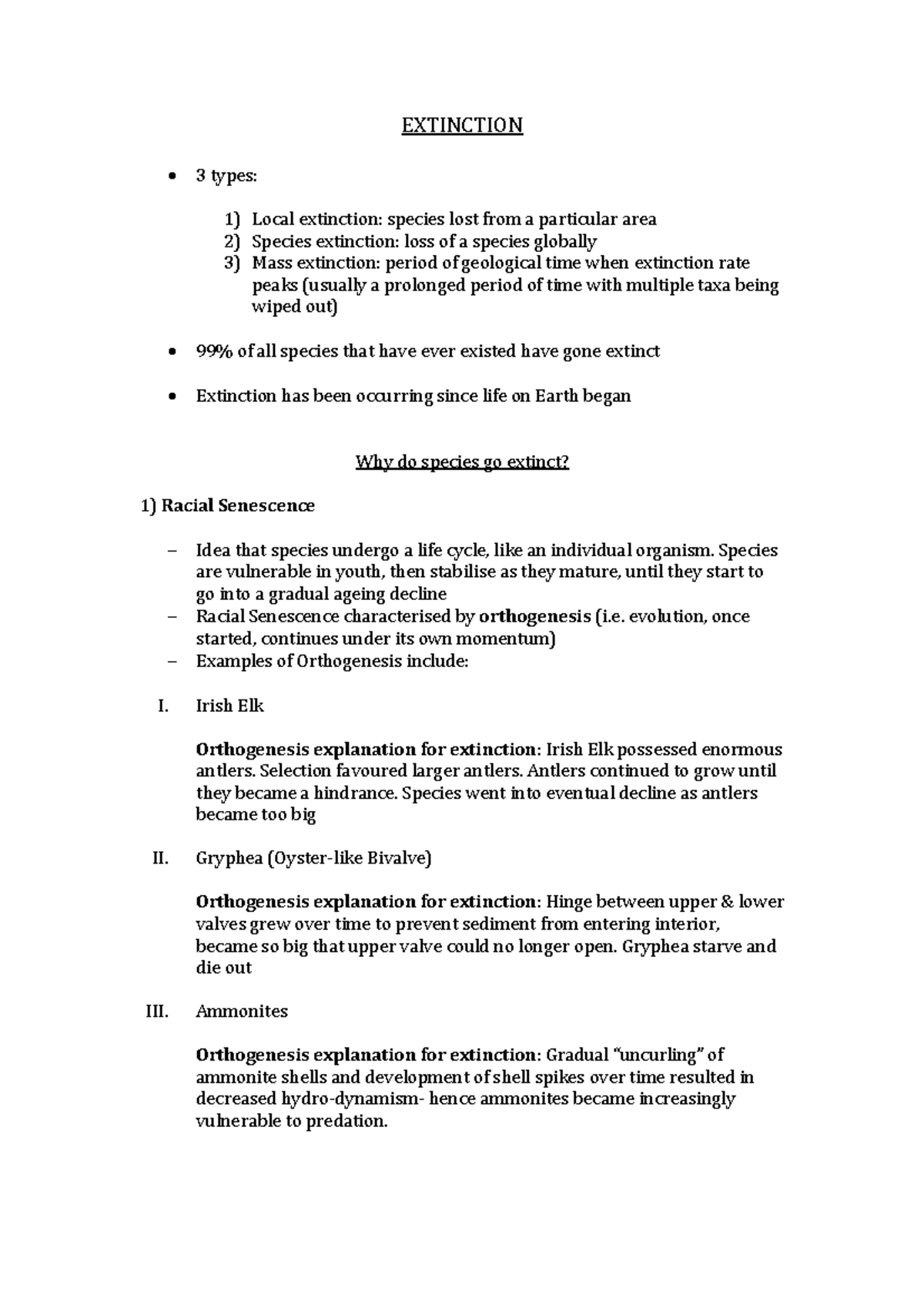 Evolution and Conservation - Lecture notes, lectures 1 - 17, 19 ...