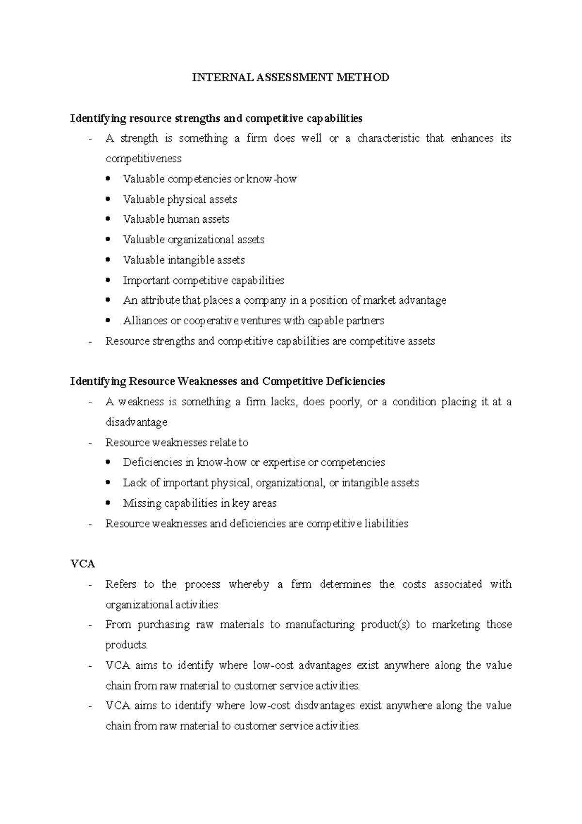 Internal Assessment Method Internal Assessment Method Identifying