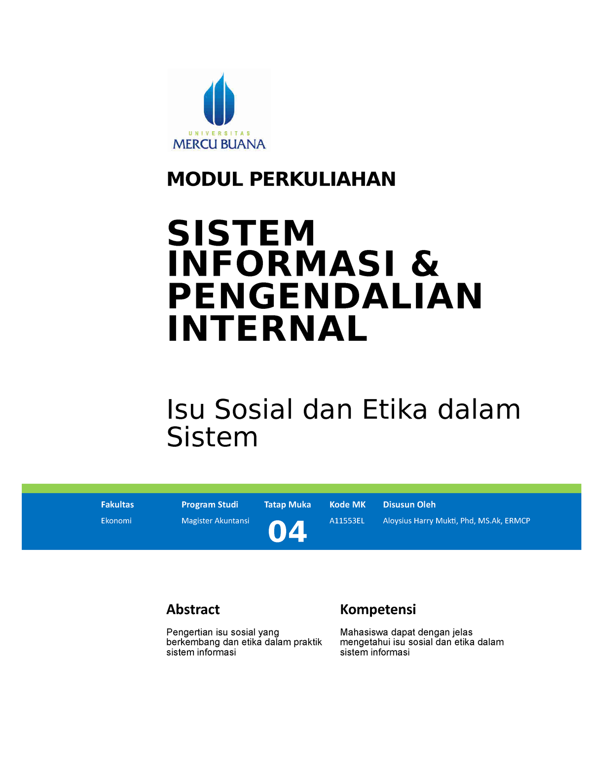 Modul Sistem Informasi Dan Pengendalian Internal [TM4] - MODUL ...