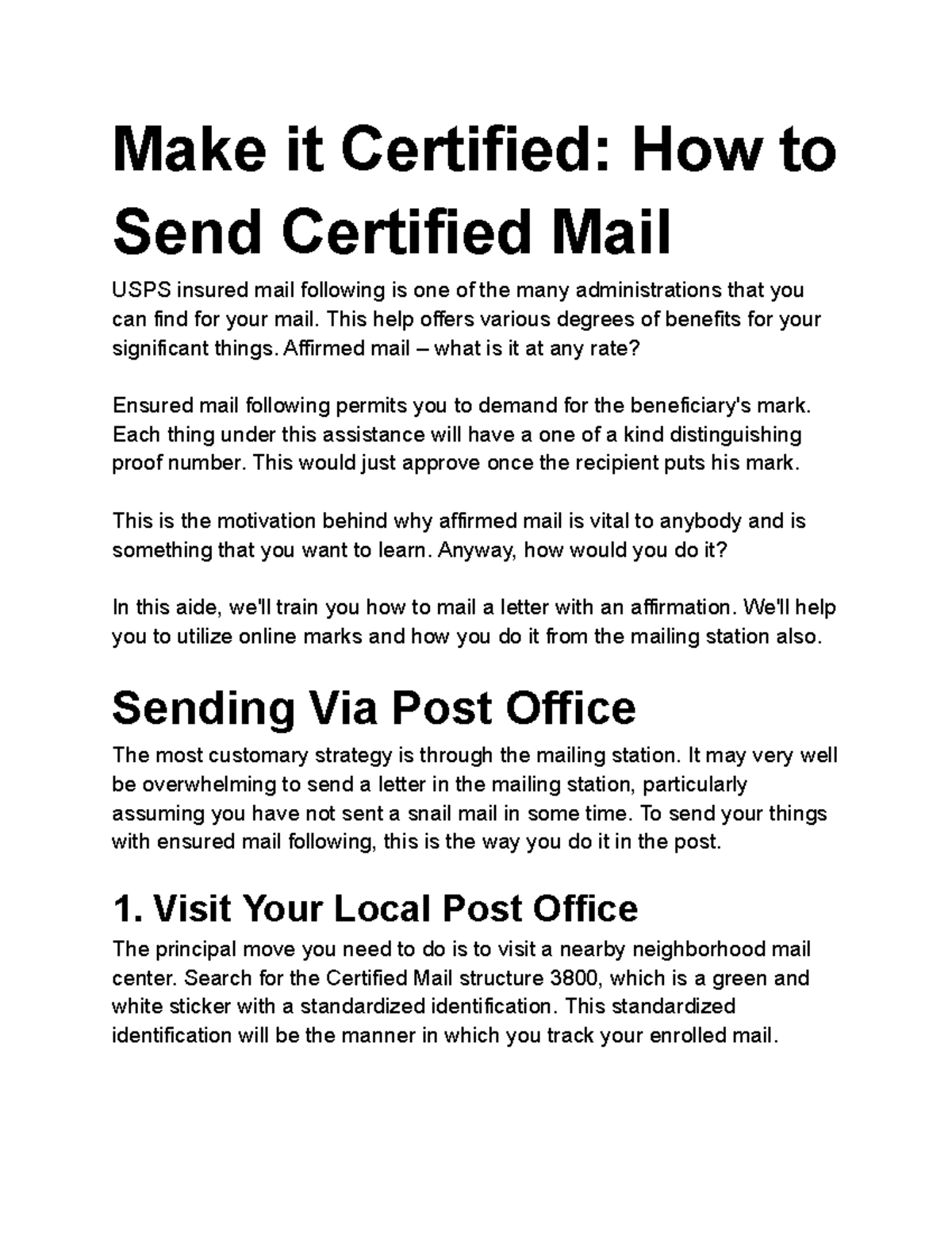 Make It Certified How To Send Certified Mail Make It Certified How To Send Certified Mail 0917