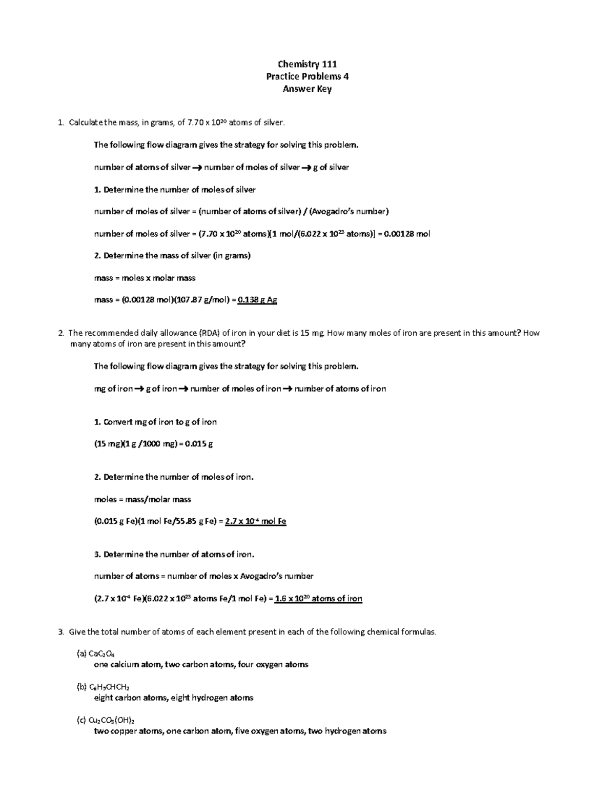 Practice Problems 1 4 Answer Key Chemistry 111 Practice Problems 4 practice-problems-1-4-answer-key-chemistry-111-practice-problems-4