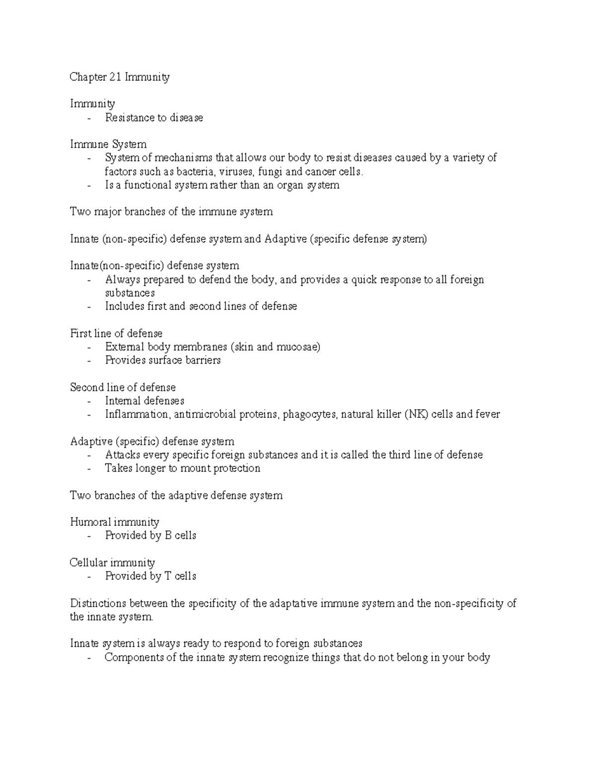 bio-notes-unit-2-chapter-21-immunity-immunity-resistance-to-disease