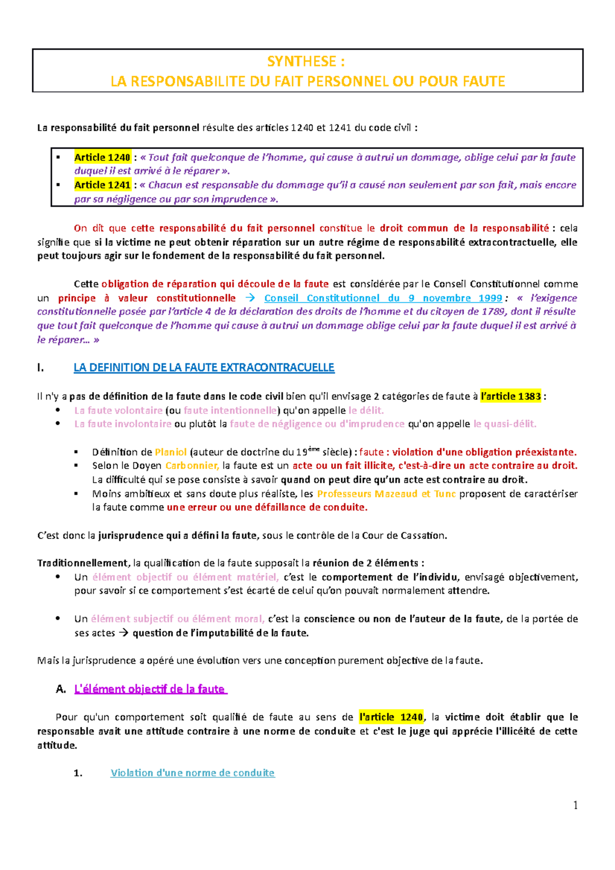 Quels Sont Les Arrêts De La Responsabilité Du Fait Personnel – PORBFU