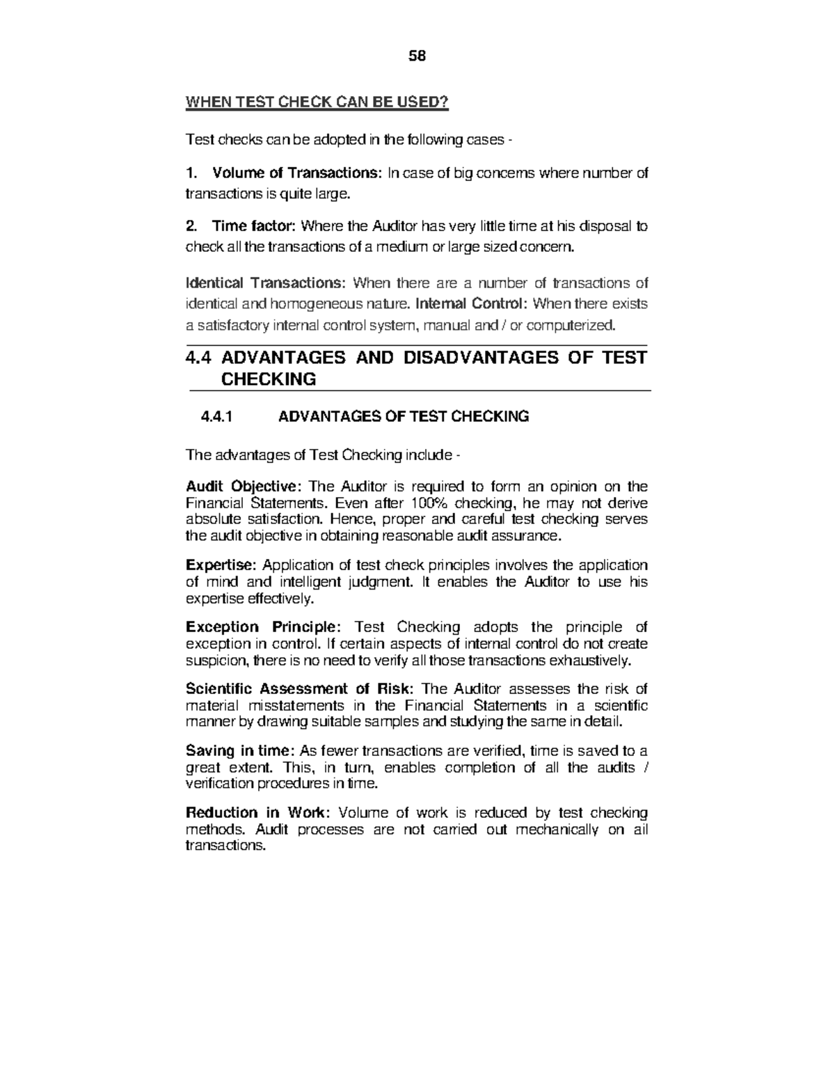 AUDIT-Advantages AND Disadvantages OF TEST - 58 WHEN TEST CHECK CAN BE ...
