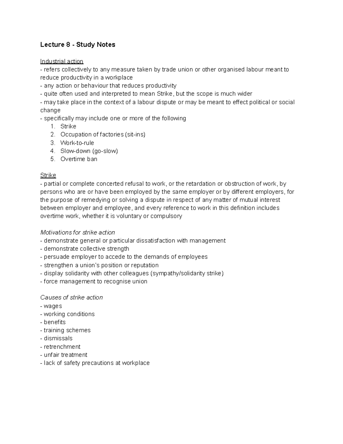 Lecture 8 - Class and Study Notes (HR) - Lecture 8 - Study Notes ...