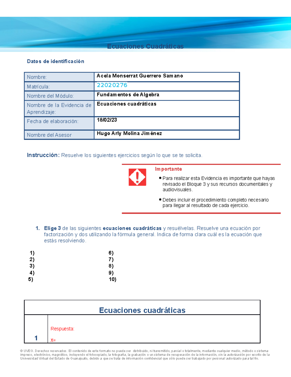 Fa EMS B3 EA3 Cuadraticas - Ecuaciones Cuadráticas Datos De ...