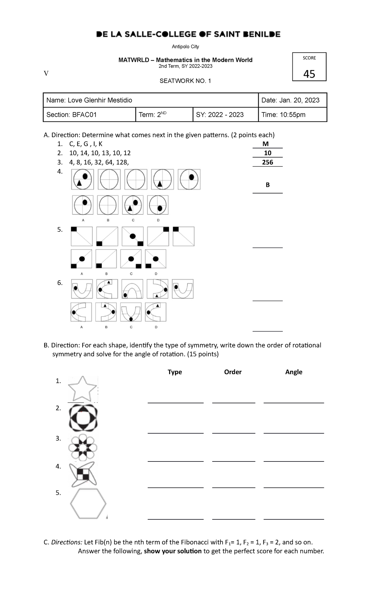 SW1.Mathematics as a Study of Pattern - Antipolo City MATWRLD ...
