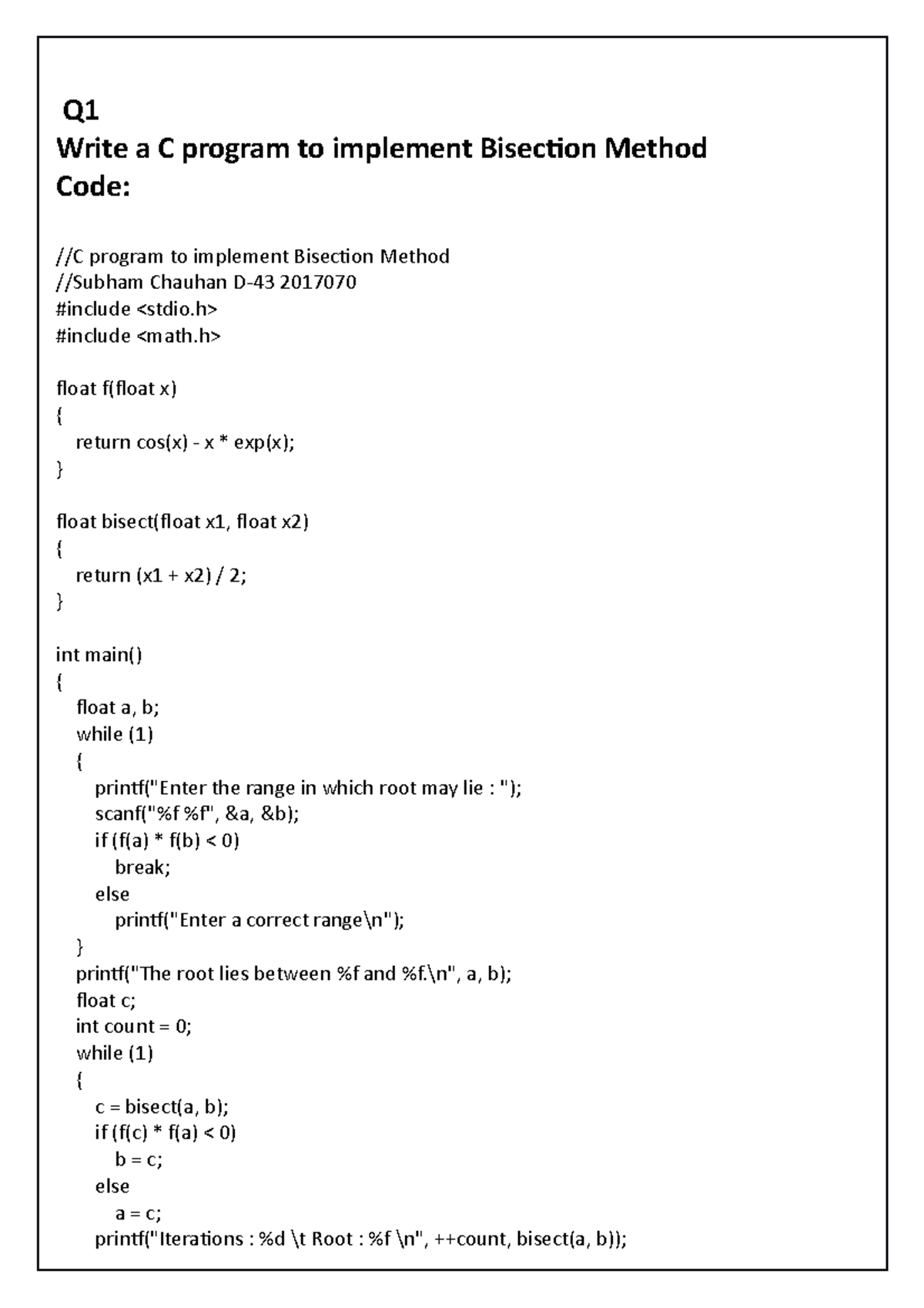 Cbnstsubham - no description - Q Write a C program to implement ...