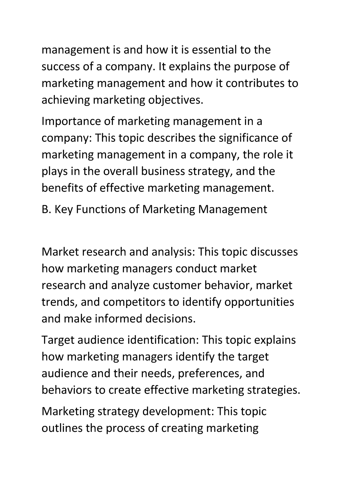 Marketing Management Notes 2 - management is and how it is essential to ...