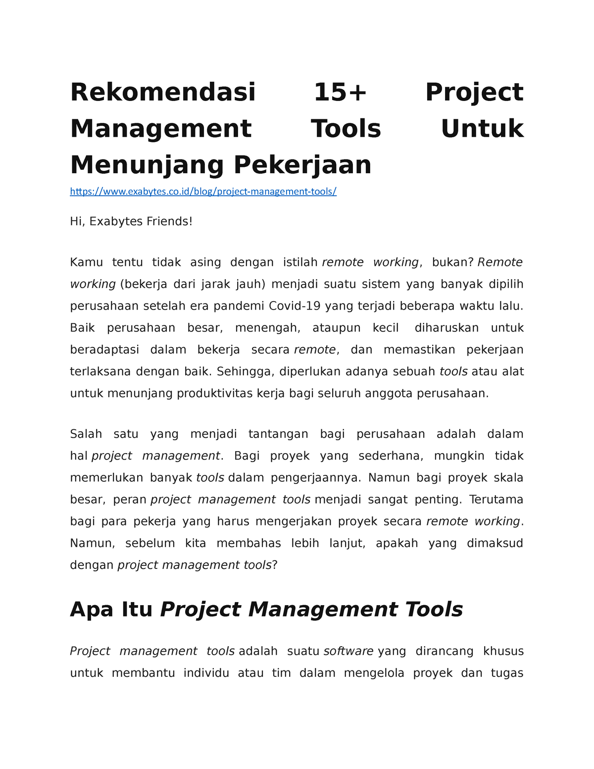 Rekomendasi 15+ Project Management Tools Untuk Menunjang Pekerjaan ...