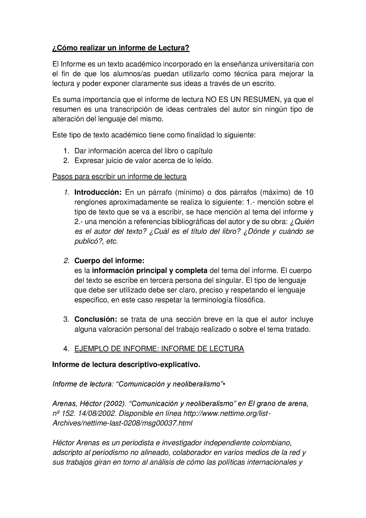 Indicaciones Para Informe De Lectura - ¿Cómo Realizar Un Informe De ...