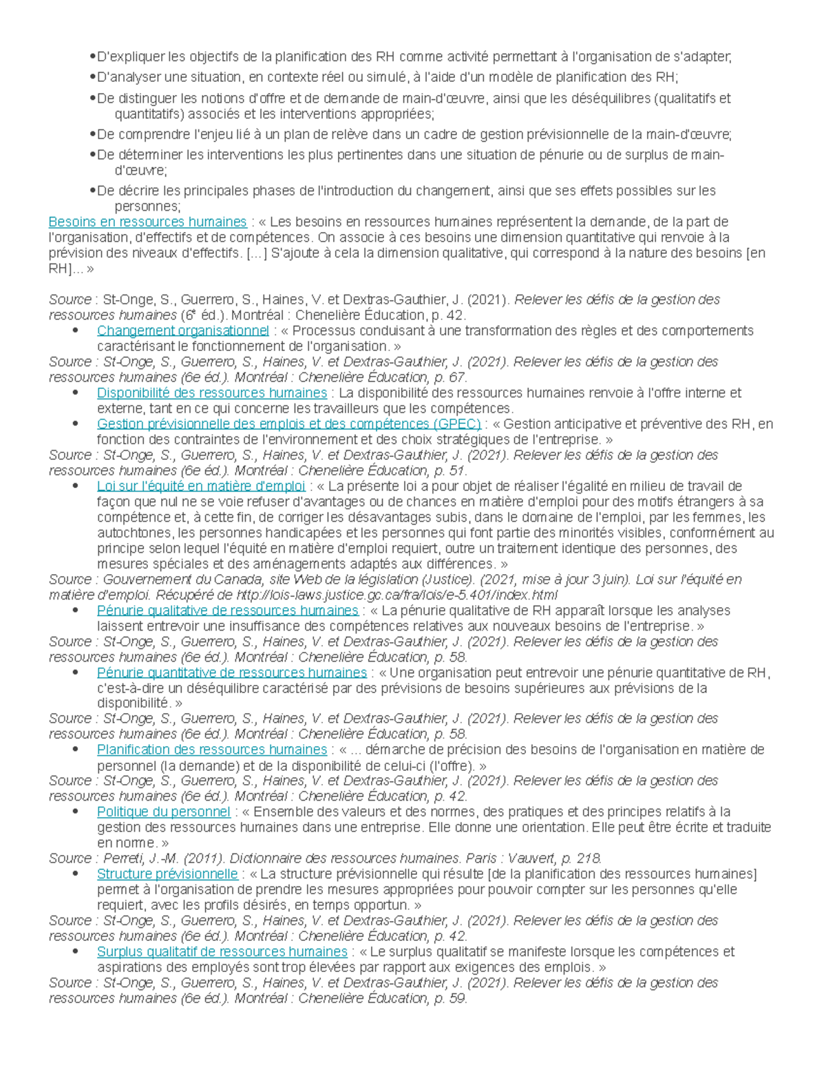 Semaine 2 - Note de cours - D’expliquer les objectifs de la ...