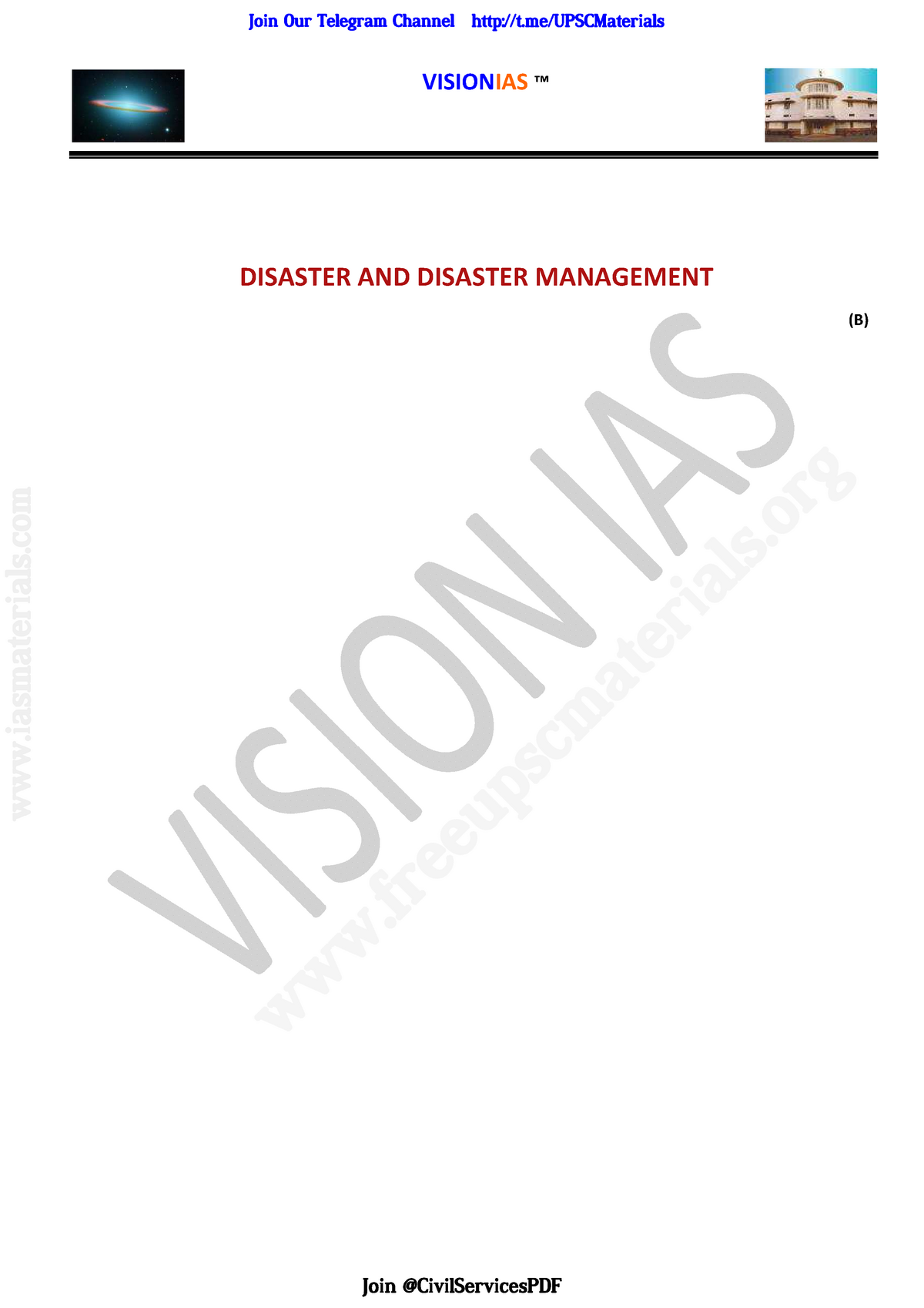 Vision IAS 2020 Disaster Management freeupscmaterials ARTS 415 Studocu