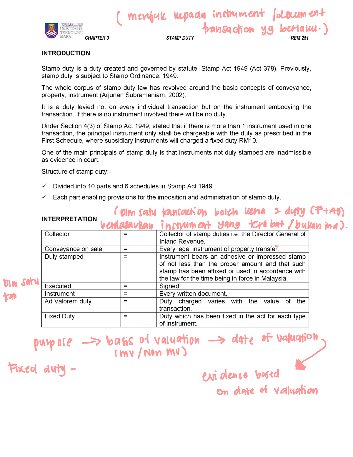 assignment stamp duty