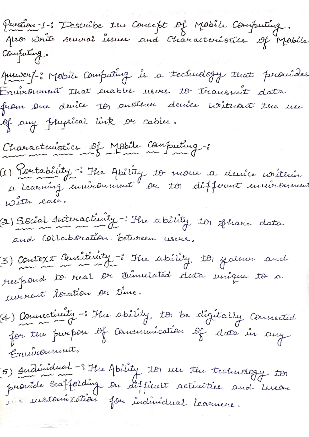 Assignment 1 Mobile Computing - Bachelors of Computer applications ...
