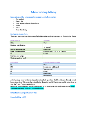 Notes-ADME in infants - ADME in infants Absorption Absorption is ...