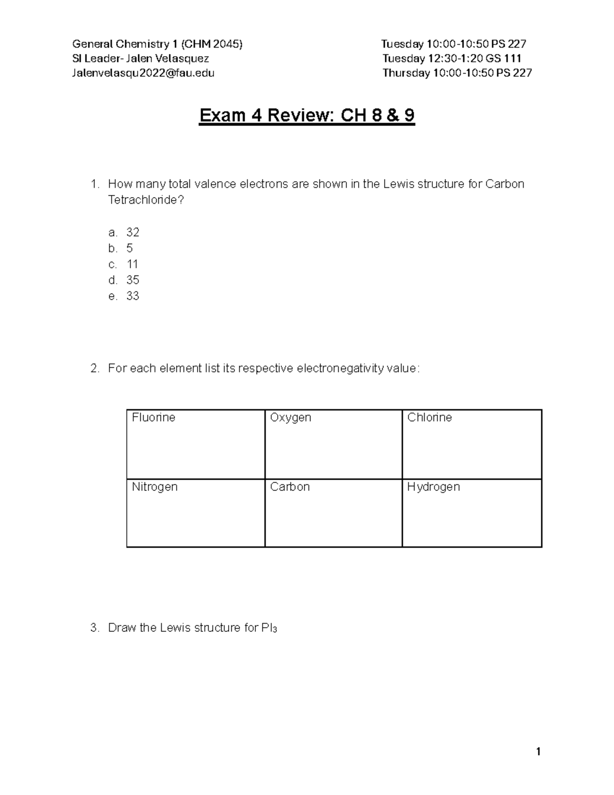 Exam+4+Review - SI learning - SI Leader- Jalen Velasquez Tuesday 12:30 ...
