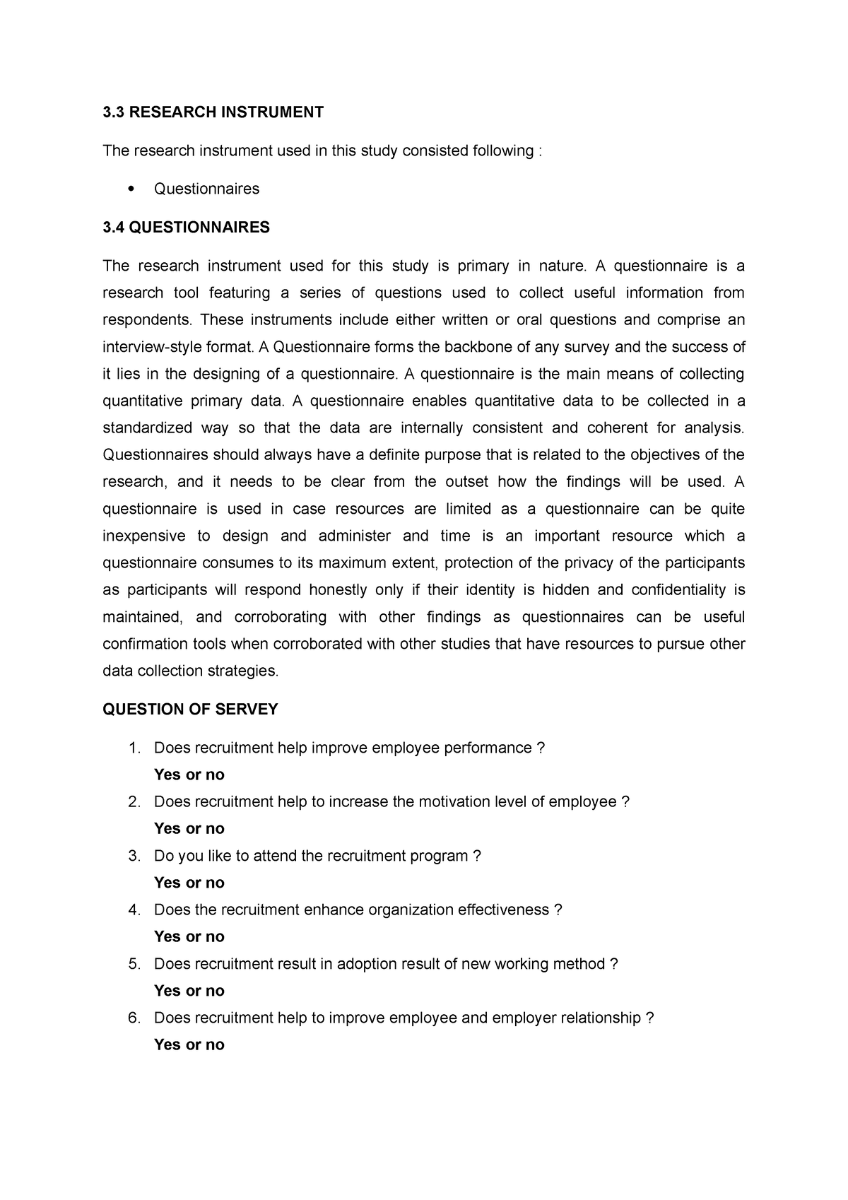 chapter 3 research instrument interview