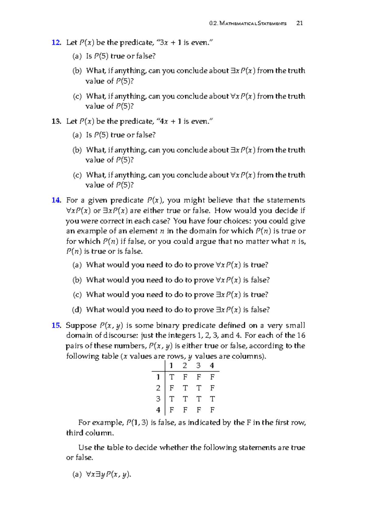 Discrete mathematics-13 - Mathematical Statements 21 Let P(x) be the ...