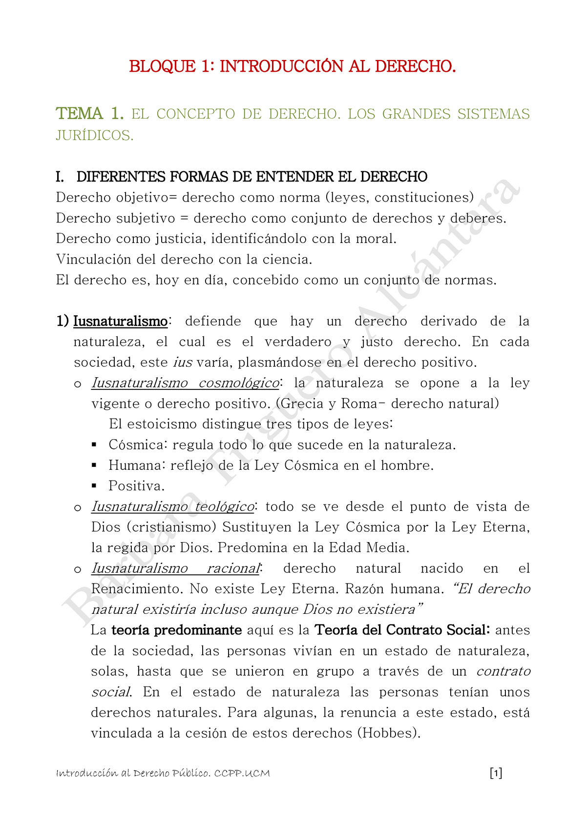 Introducción Al Derecho Público Apuntes I Derecho Bloque 1 Al Derecho Tema 1 El 2327