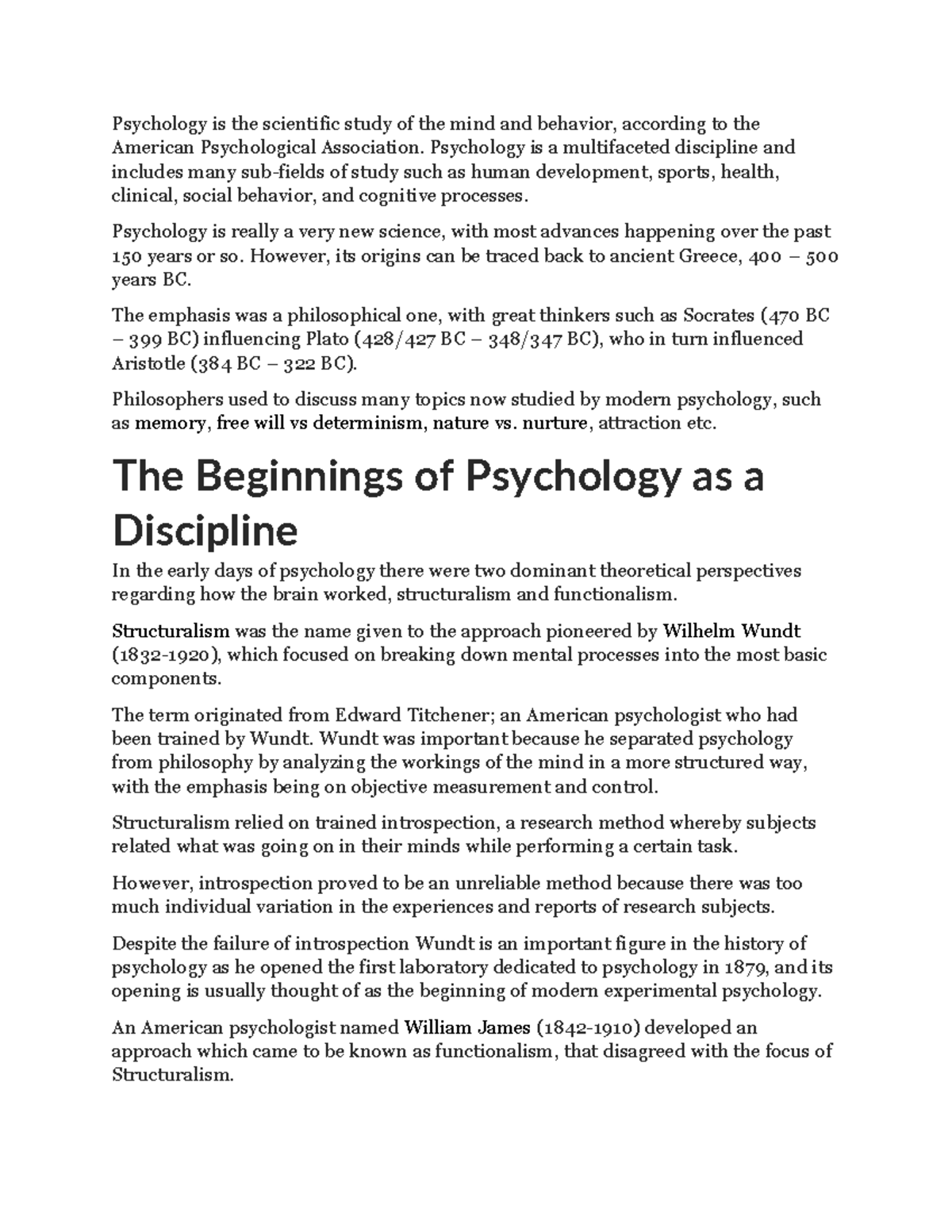 What is Psychology Notes - Psychology is the scientific study of the ...