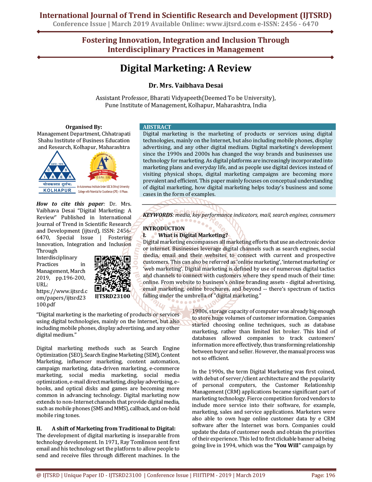 research articles on digital marketing