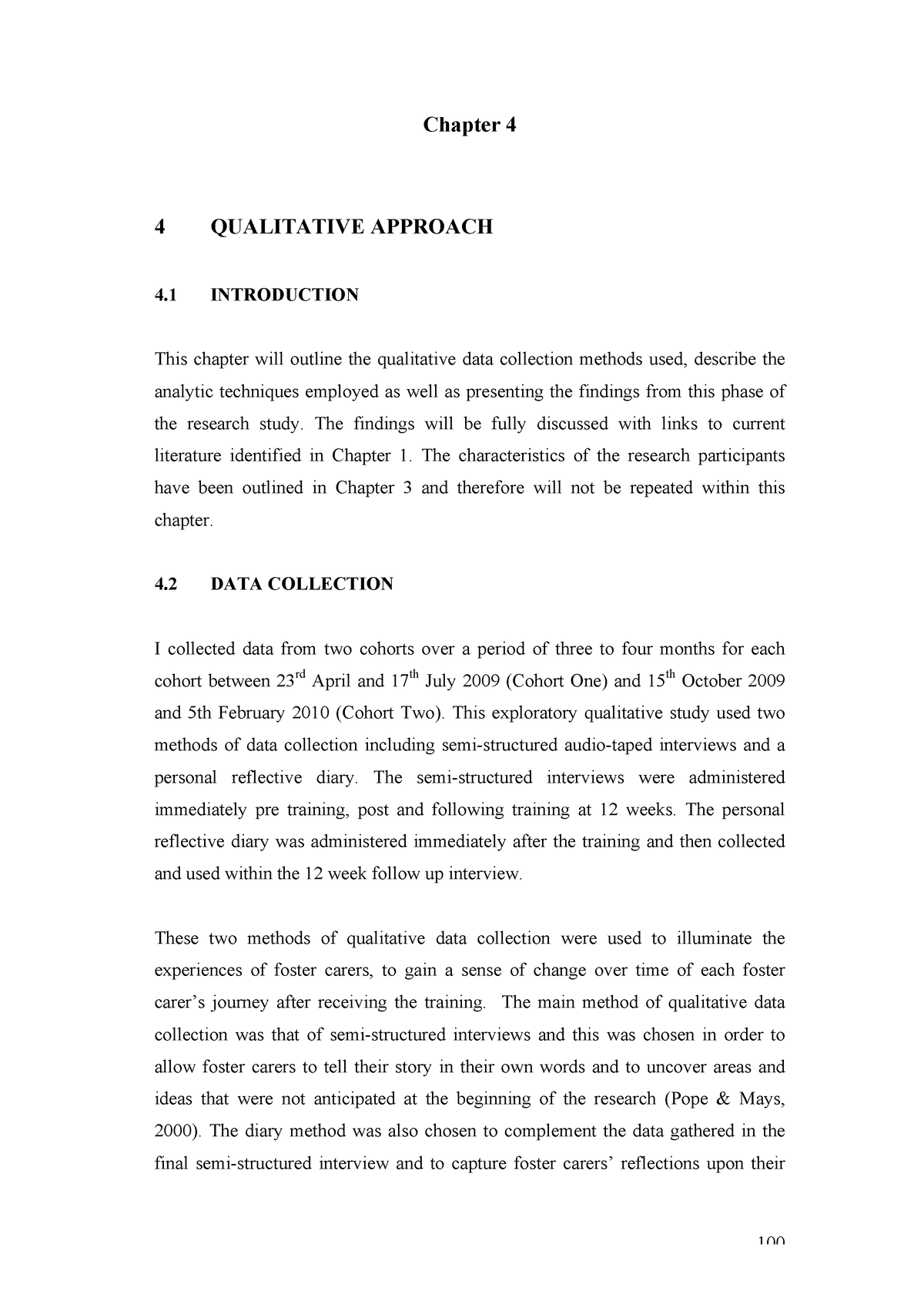 qualitative research sample chapter 4