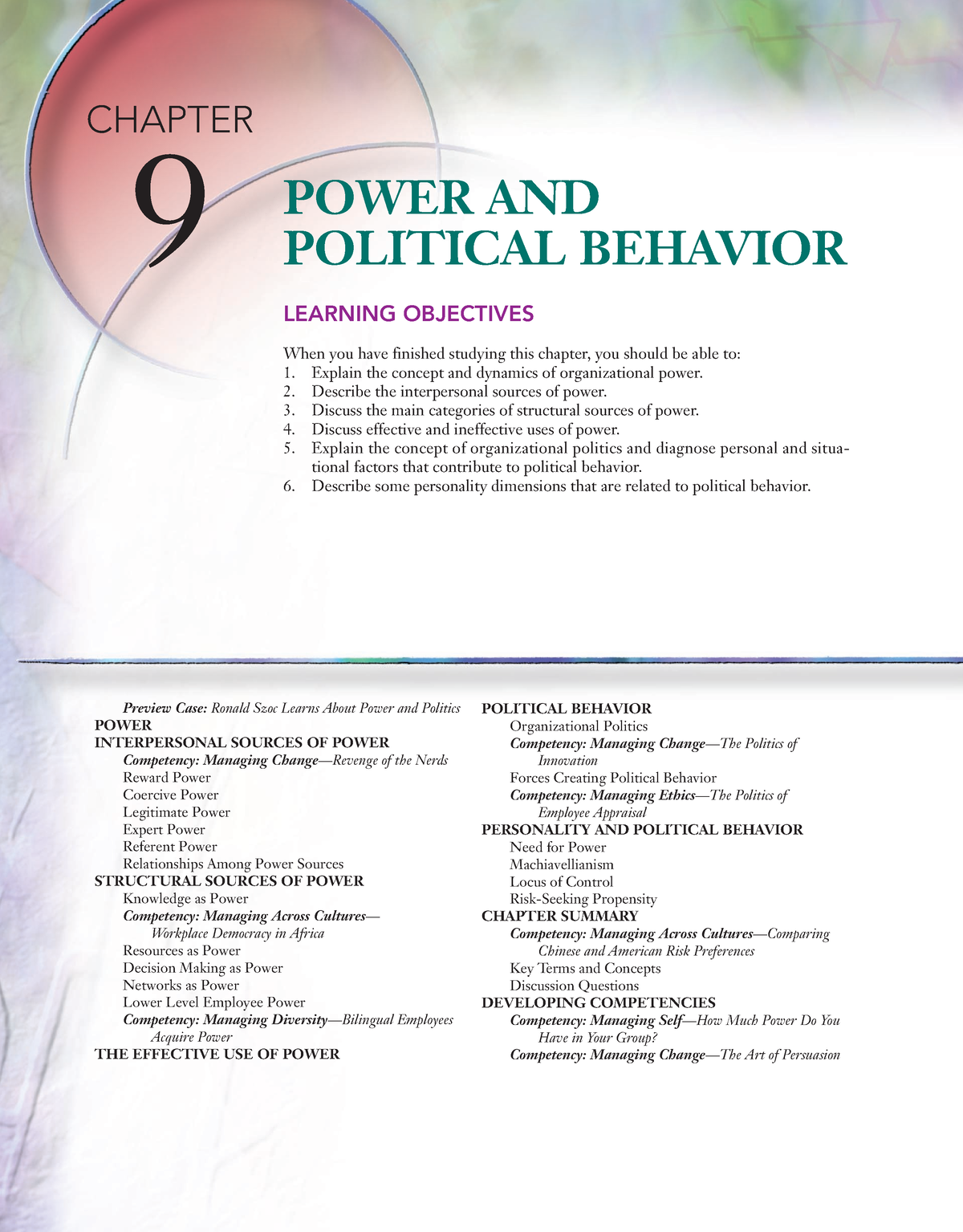 Power And Politics - CHAPTER 9 POWER AND POLITICAL BEHAVIOR ...