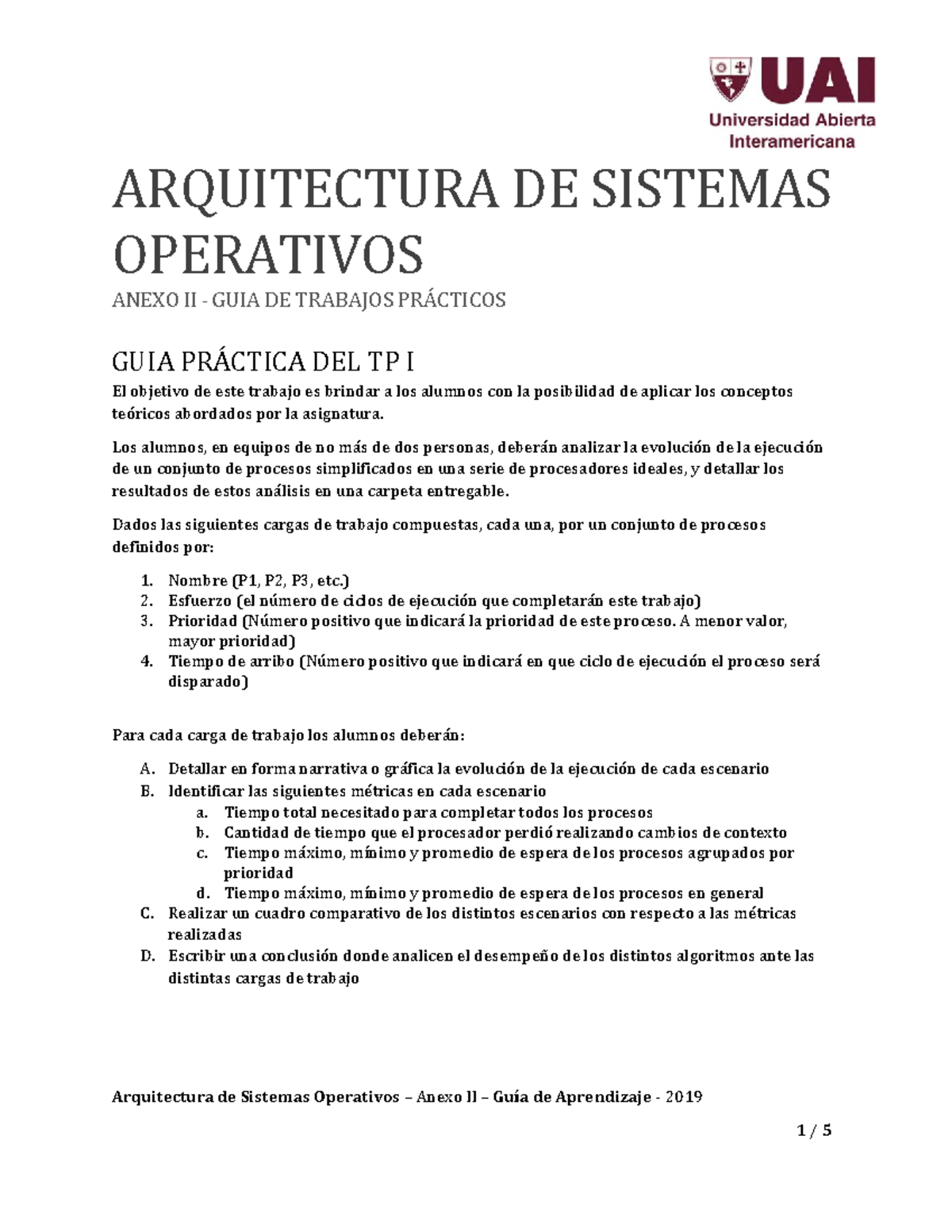 T109 16 Arquitectura De Sistemas Operativos Anexo Ii Guia De Tp