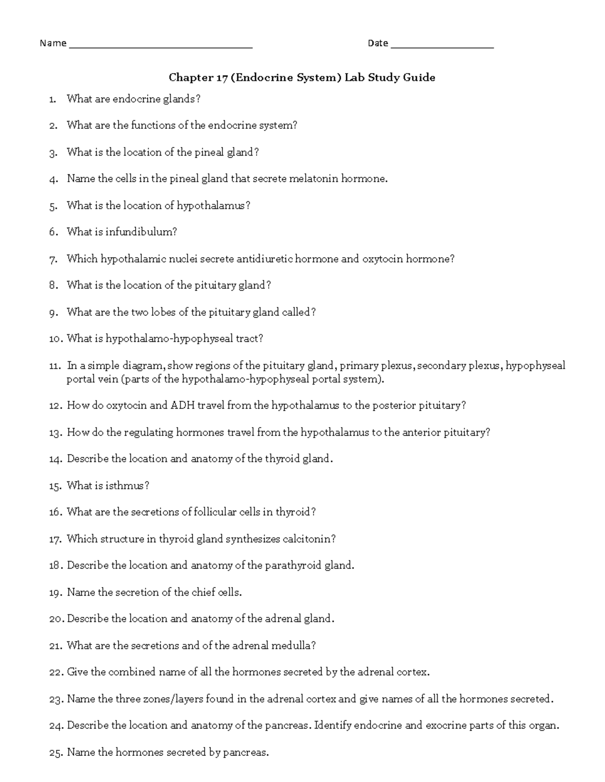 Chapter 17 Lab Study Guide - Name ...