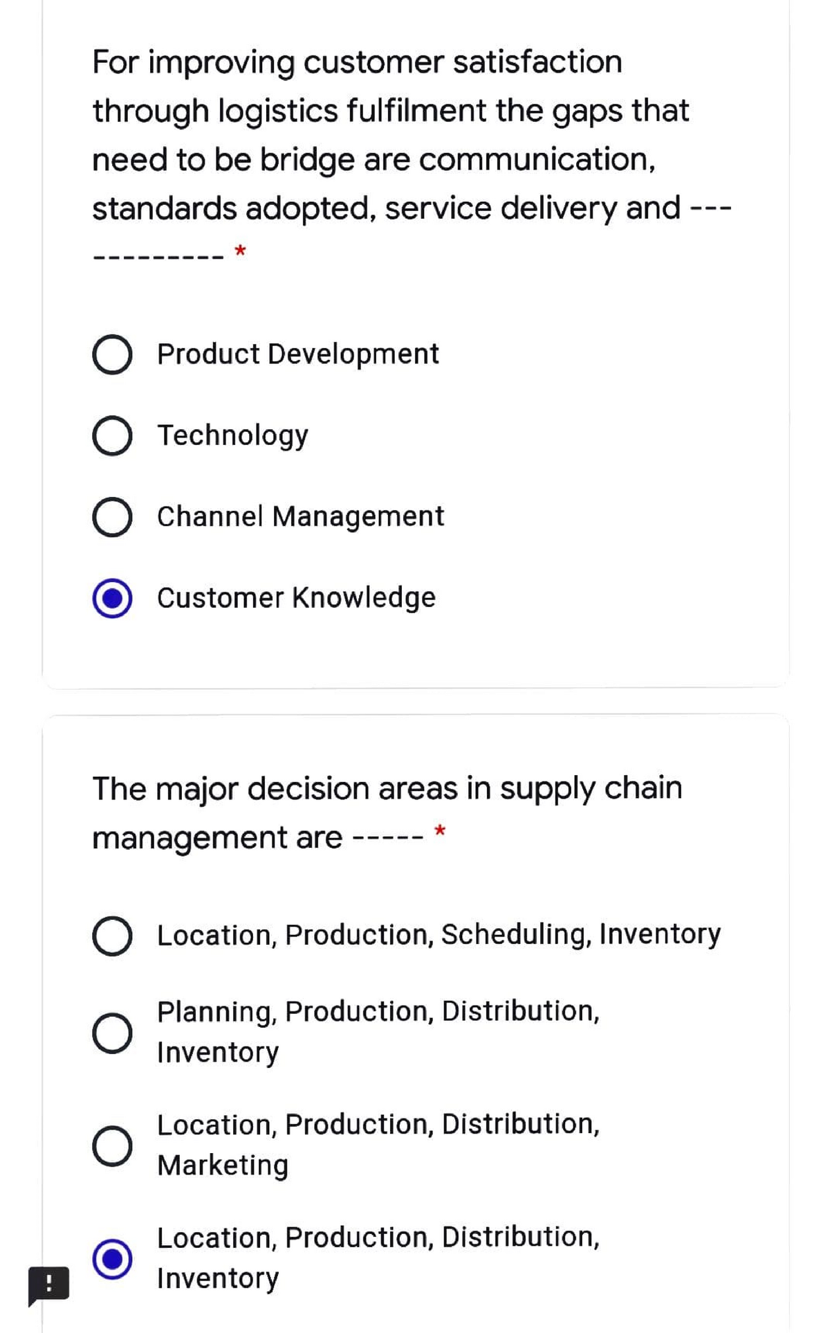 Supply Chain Mcq - For Improving Customer Satisfaction Through ...