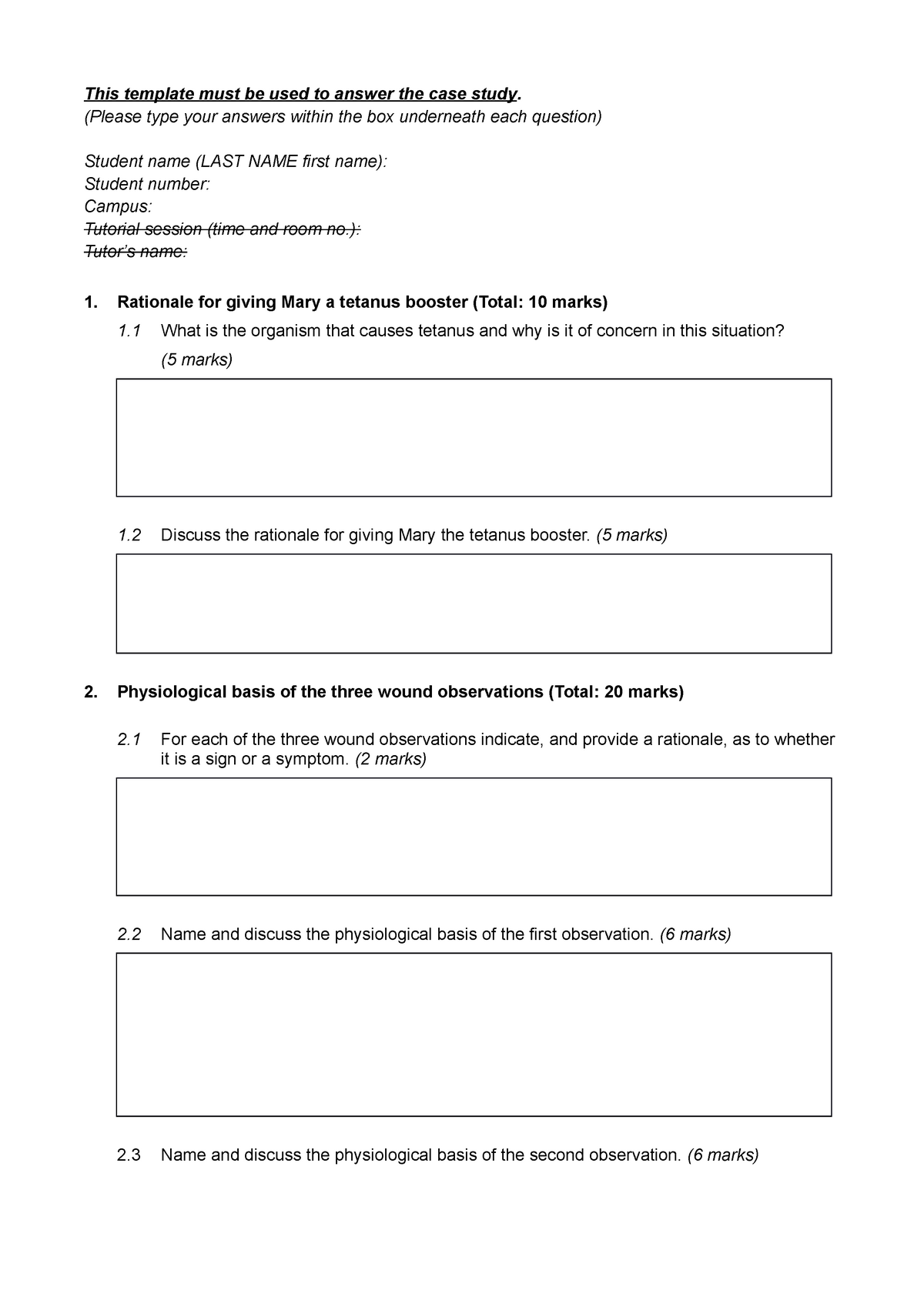 case study assessment template