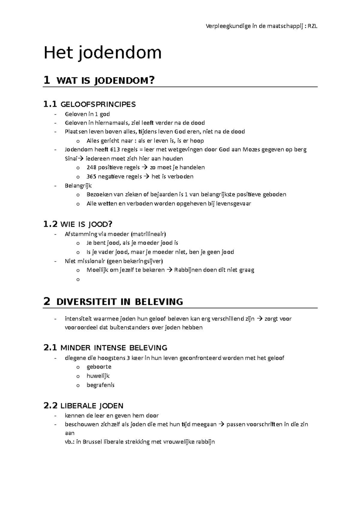 Samenvatting Het Jodendom - Het Jodendom 1 WAT IS JODENDOM? 1 Geloven ...