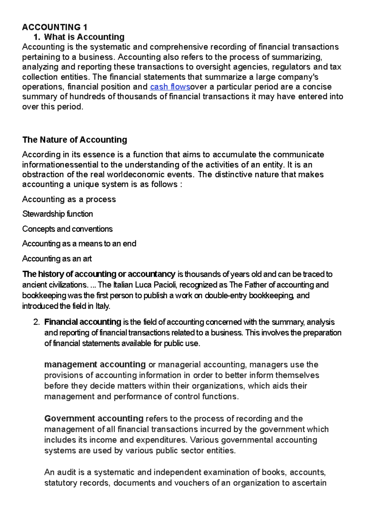 Accounting 1 None ACCOUNTING 1 1 What Is Accounting Accounting Is