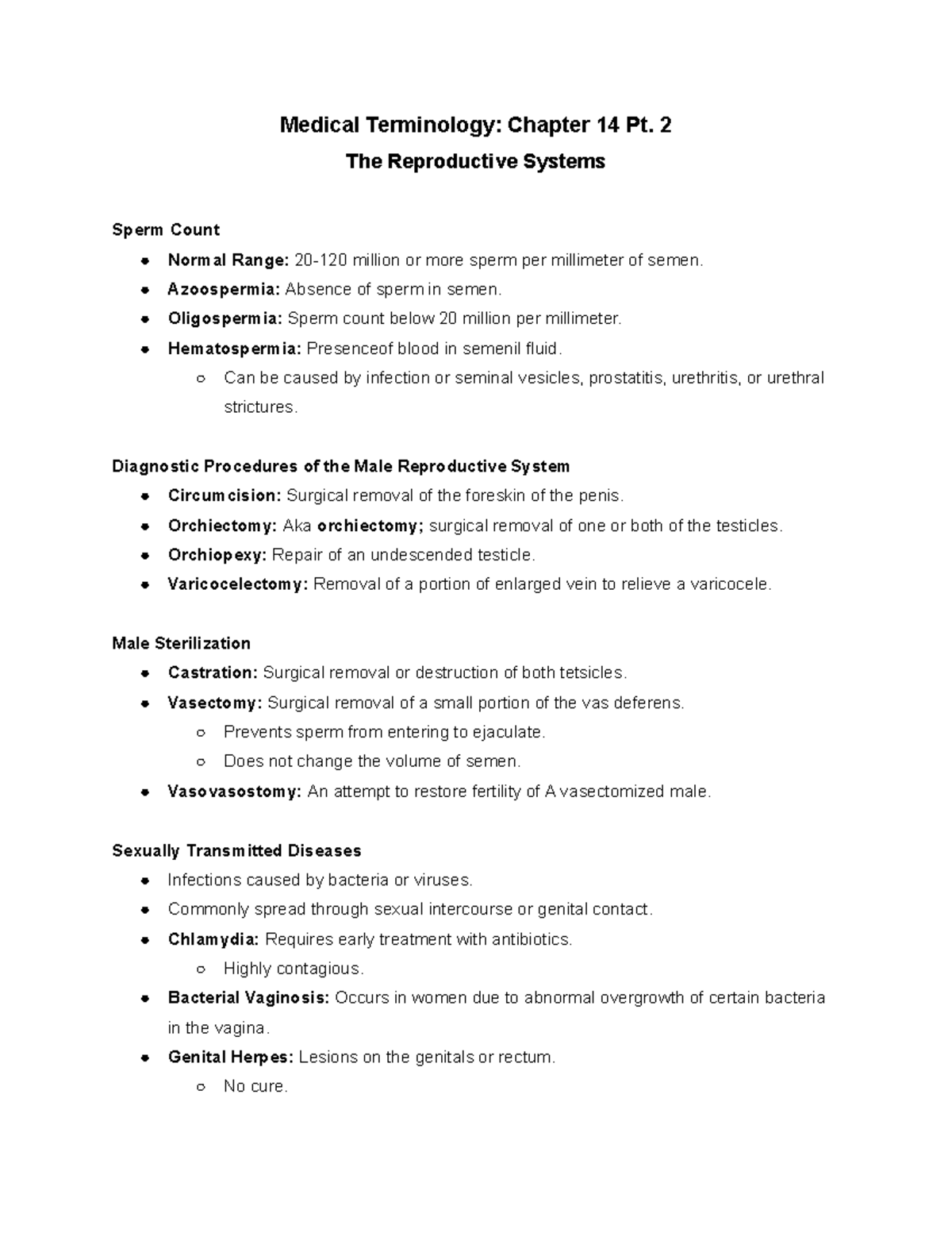 medical terminology chapter 14 homework quizlet